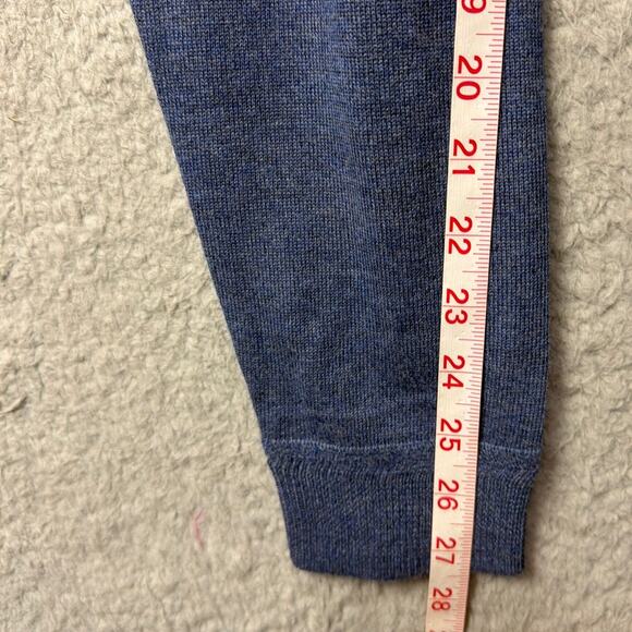 John W. Nordstrom Merino Wool Sweater V-Neck Slate Blue Italian Knit Luxury Sz L - Picture 6 of 8